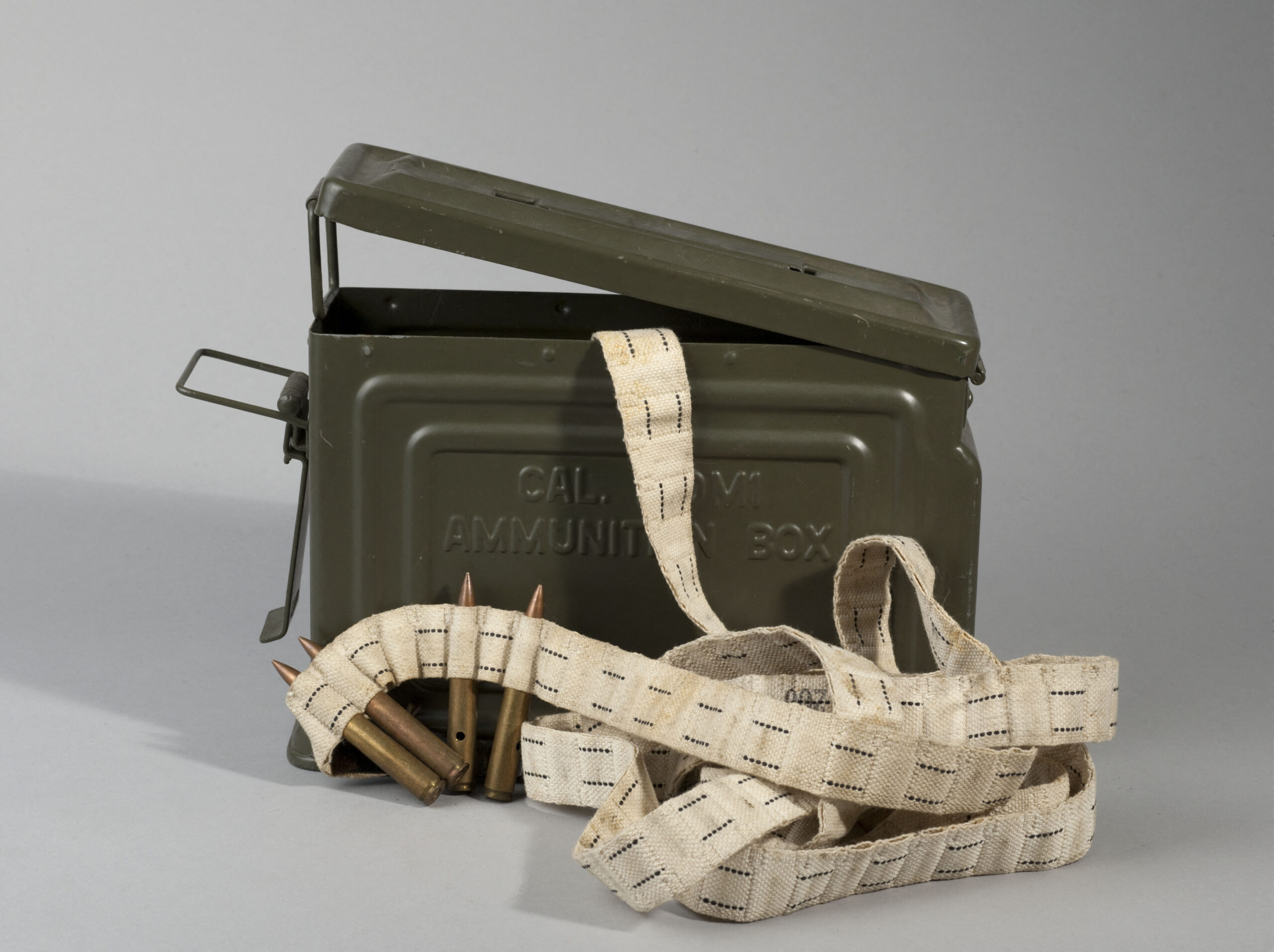 A vintage military ammunition crate