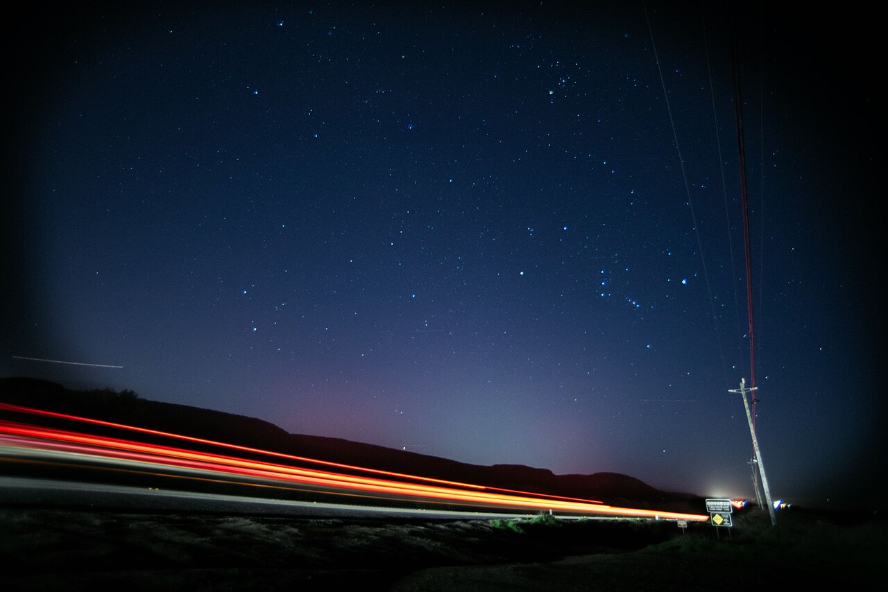Highway traffic in motion on a multi-lane road